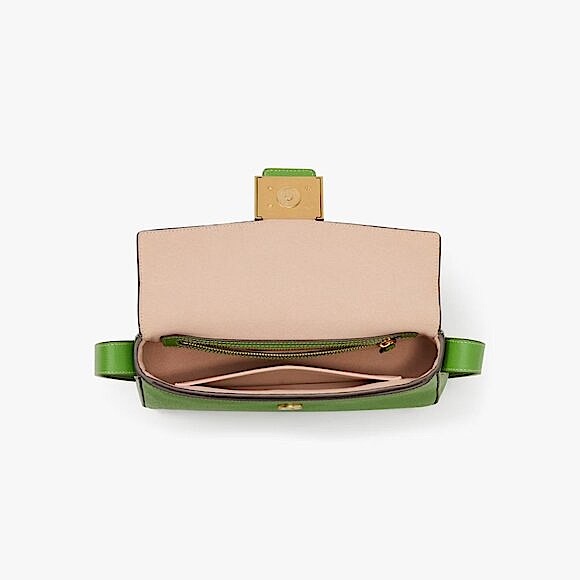 Kate Spade New York Katy Textured Leather Medium Shoulder Bag In Green - Picture 9 of 11